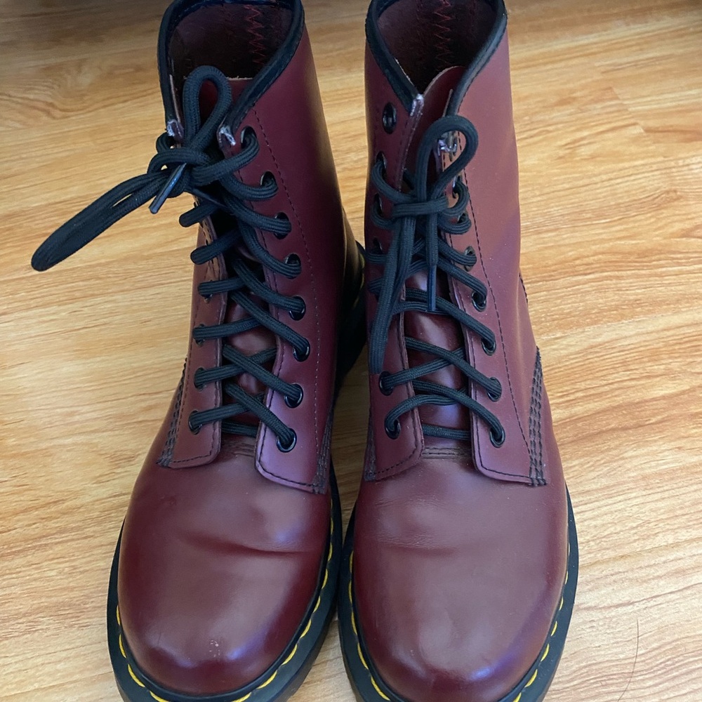 Dr. Martens Burgundy Lace Up Boots